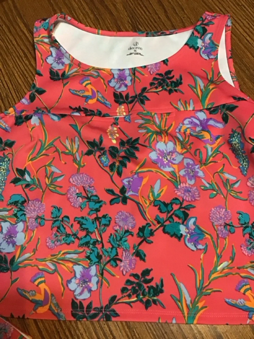 Floral Coral A-Line Women's Skirt and top NWT size XL